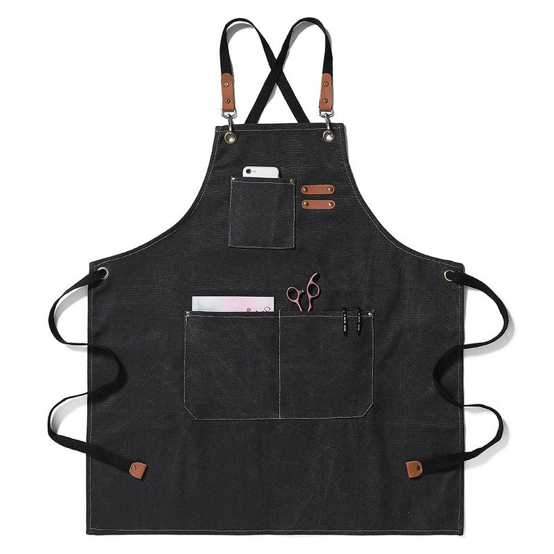 foreign trade amazon spot thickened canvas apron nail art barbecue home dining kitchen workwear apron wholesale