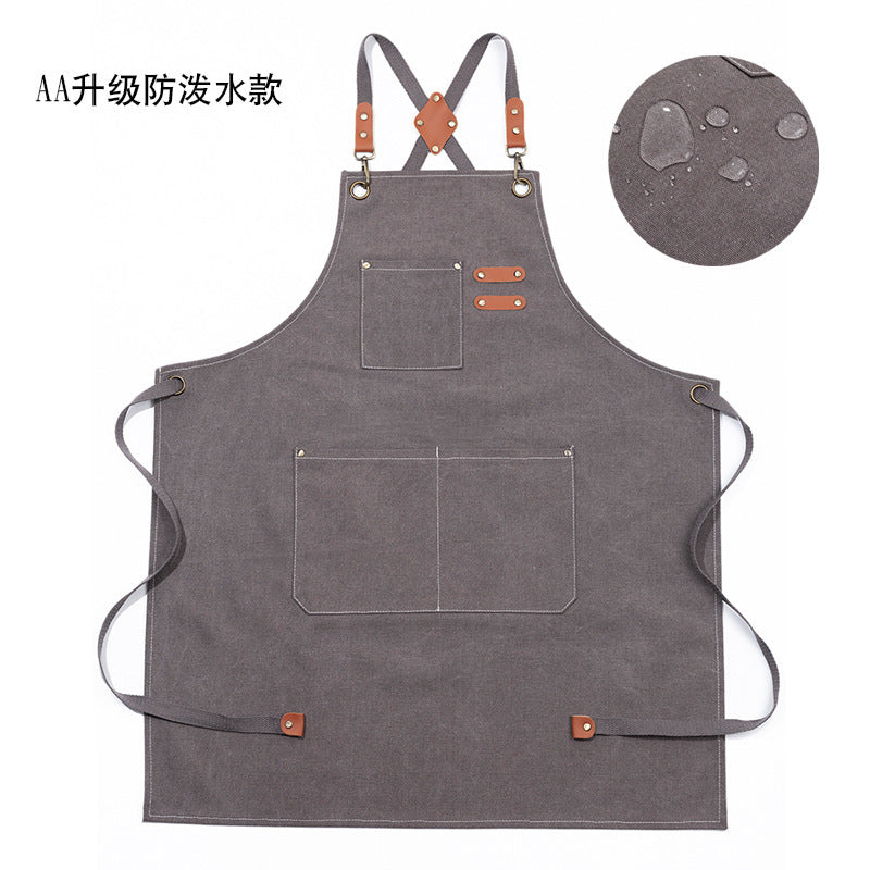 foreign trade amazon spot thickened canvas apron nail art barbecue home dining kitchen workwear apron wholesale