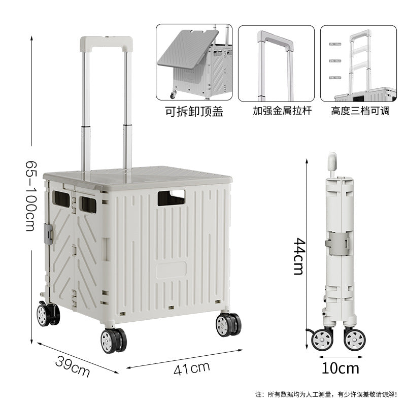 Portable folding trolley, home shopping cart, grocery shopping cart, trolley trolley, multi-functional cargo trailer