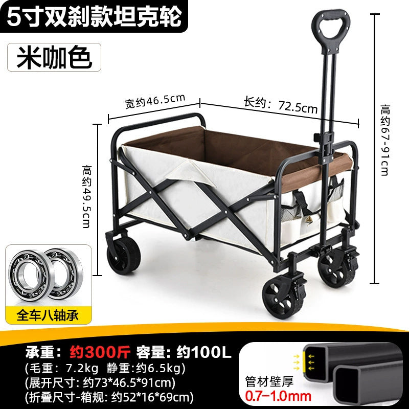 Savage camping carts, camping trailers, outdoor folding, oversized camping trolleys, small carts, camper vans, cross-border