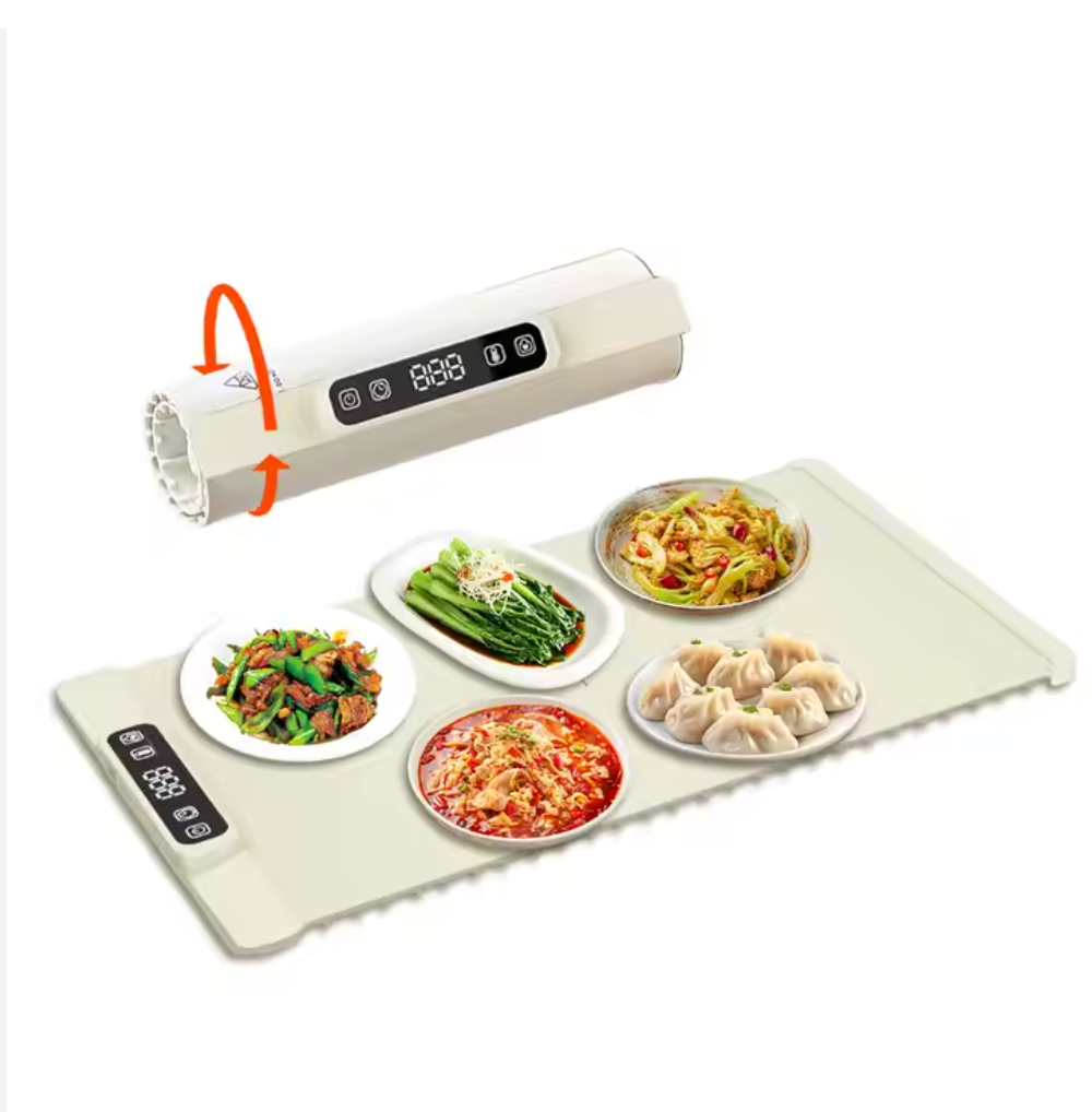 Electric Warming Tray with Adjustable Temperature Foldable Food Warmer Fast Heating Food Warmer Hot Plate Placemat Silicone