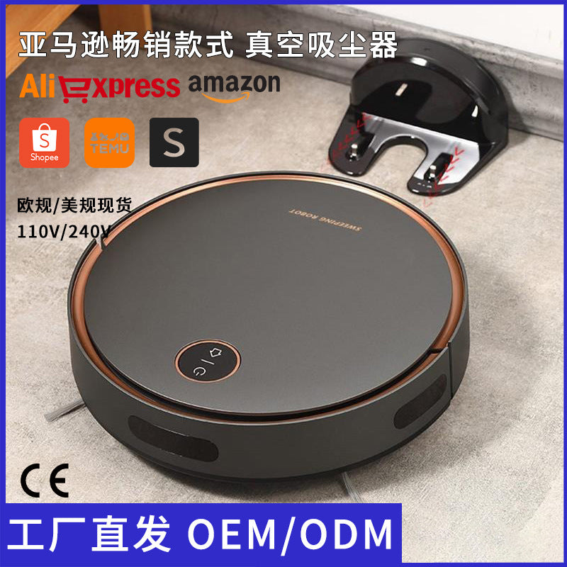 Cross-border 110V Amazon Robot Vacuum Cleaner Smart 240V Household Automatic 3-in-1 Vacuum Cleaner Wholesale