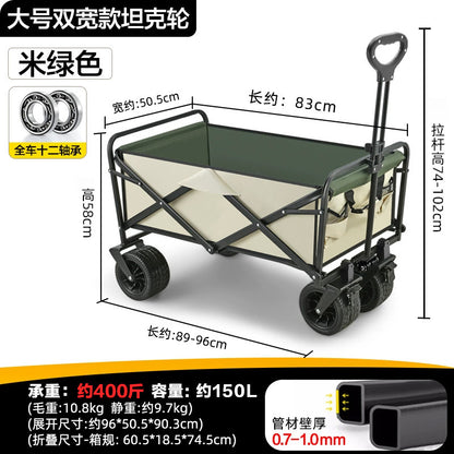 Savage camping carts, camping trailers, outdoor folding, oversized camping trolleys, small carts, camper vans, cross-border