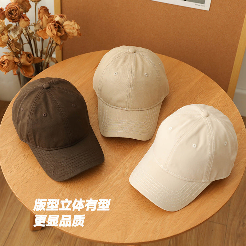 Naked big head circumference plus size baseball caps for men and women solid color soft top versatile sunhat four seasons style cap wholesale