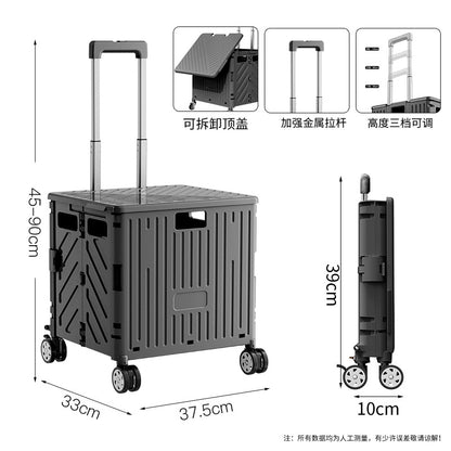 Portable folding trolley, home shopping cart, grocery shopping cart, trolley trolley, multi-functional cargo trailer