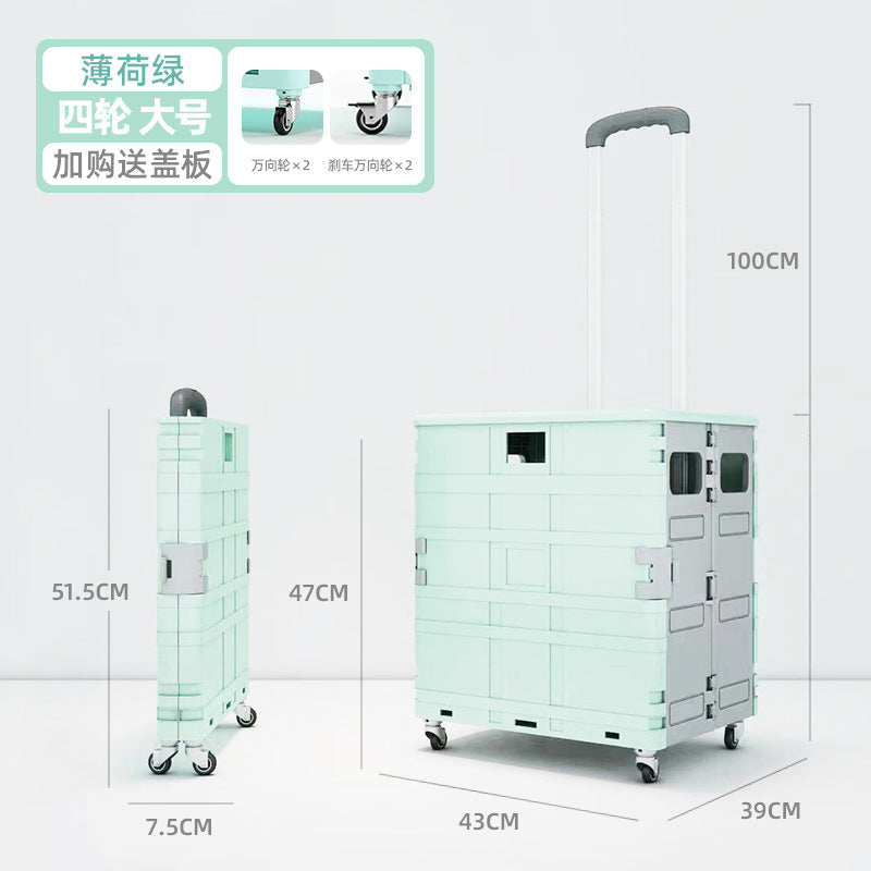 Household light shopping cart, grocery cart, small cart, trolley driver, pull cart, small trailer, set up a stall to get express artifacts