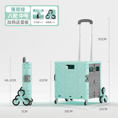 Household light shopping cart, grocery cart, small cart, trolley driver, pull cart, small trailer, set up a stall to get express artifacts
