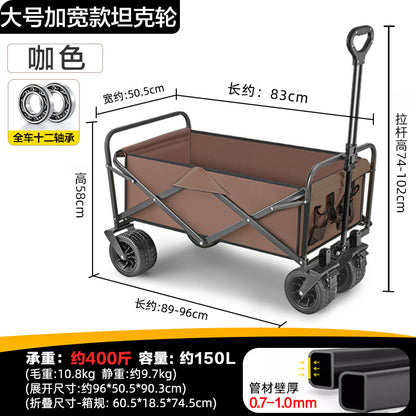 Savage camping carts, camping trailers, outdoor folding, oversized camping trolleys, small carts, camper vans, cross-border