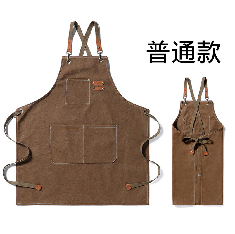 foreign trade amazon spot thickened canvas apron nail art barbecue home dining kitchen workwear apron wholesale