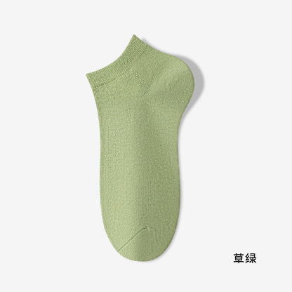 Pure cotton socks men's summer thin 7A antibacterial and anti-odor summer socks breathable and sweat-absorbing white men's boat socks