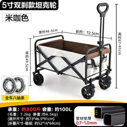 Savage camping carts, camping trailers, outdoor folding, oversized camping trolleys, small carts, camper vans, cross-border