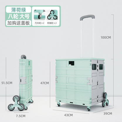 Household light shopping cart, grocery cart, small cart, trolley driver, pull cart, small trailer, set up a stall to get express artifacts