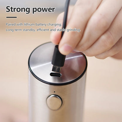 Electric salt and pepper Grinder Set Stainless Steel Silver/ Black