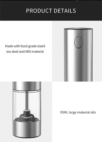 Electric Salt and Pepper Grinder Stainless Steel Silver/ Black(Free Shipping 🇺🇸 🇦🇺)